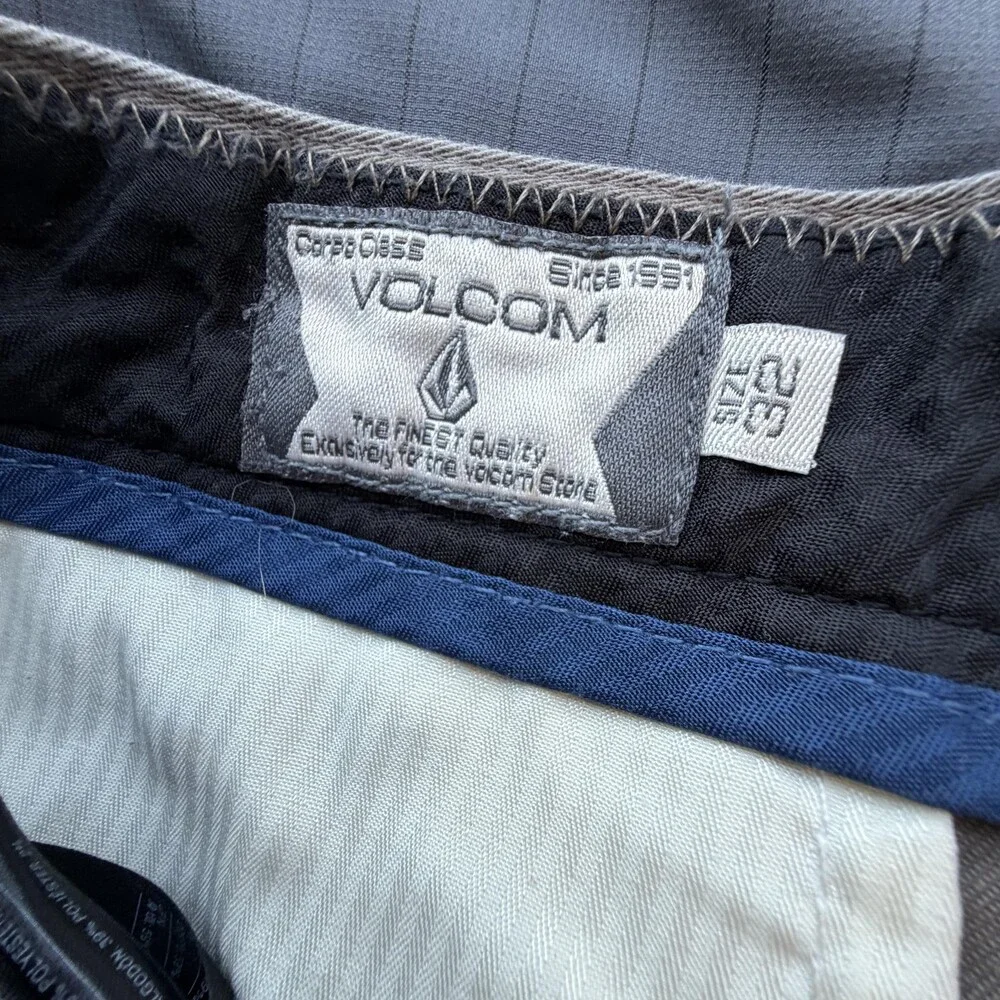 Volcom Chino Shorts Mens 32 Brown Cotton Polyester Spandex 10 Inseam Stretch